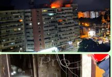 O dronă prăbușită pe un bloc din Galați a produs o explozie, urmată de incendiu. Doi răniți, 70 persoane evacuate