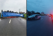 VIDEO/ Șofer de tir, mort într-un accident cu un autoturism intrat pe contrasens. Autocamionul s-a răsturnat
